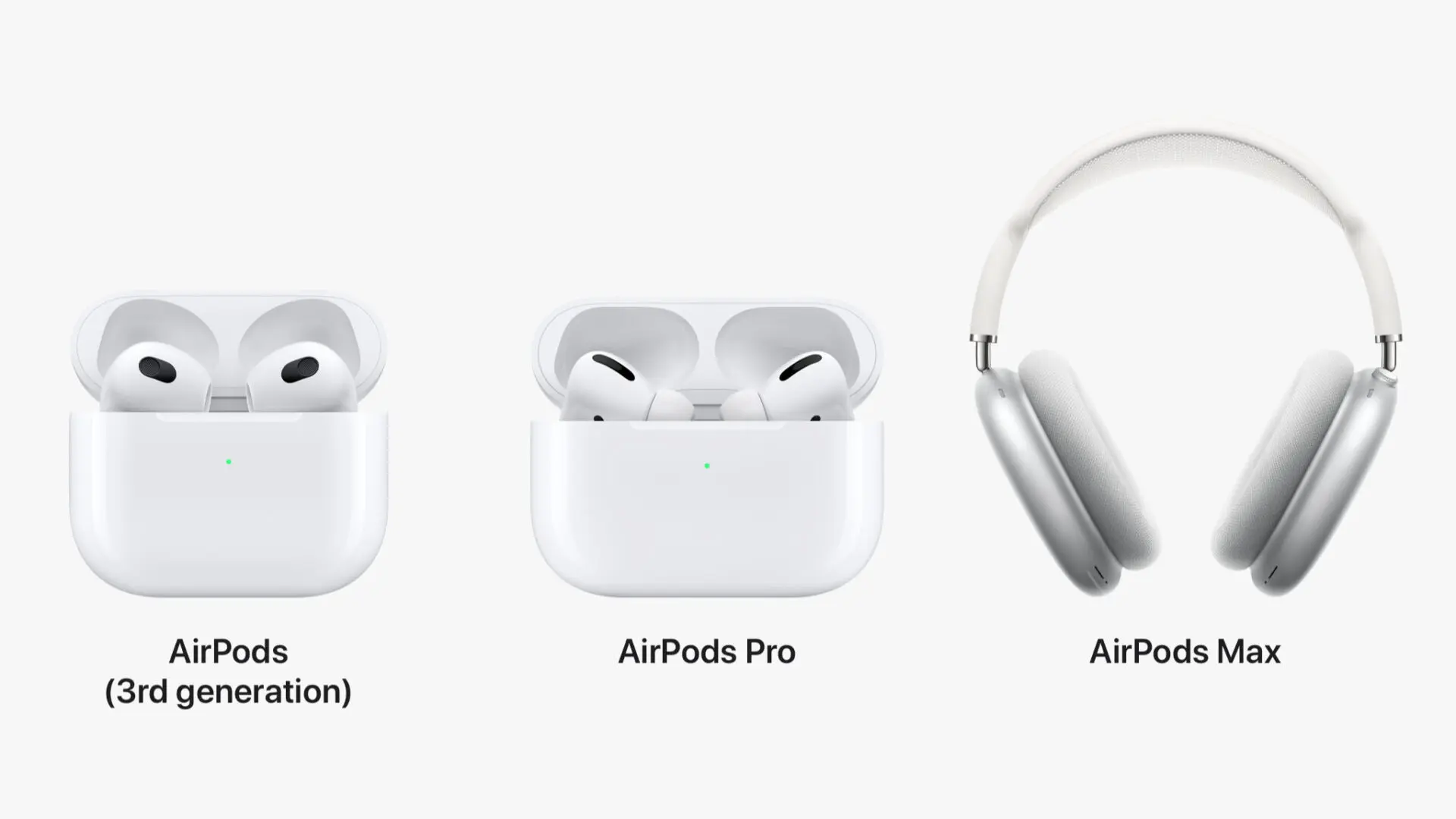 So sánh AirPods 3 với AirPods Pro và AirPods Max