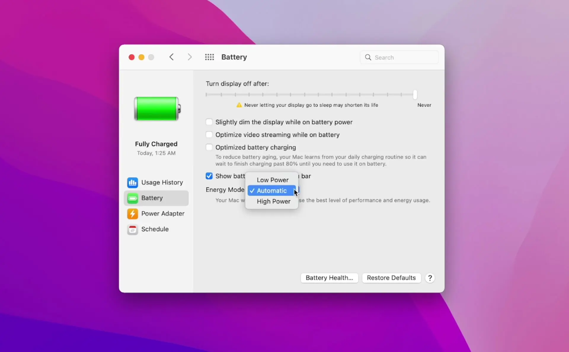 Hướng dẫn bật chế độ High Power Mode trên MacBook Pro 16 inch