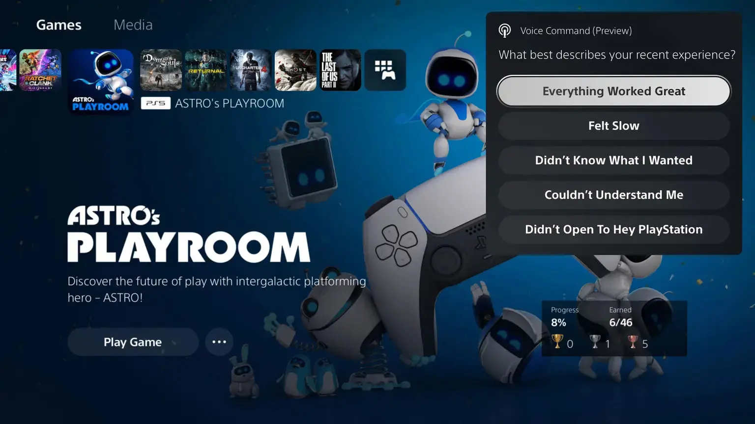 PS5 có thể nghe lệnh Hey PlayStation! bằng giọng nói